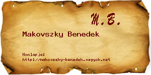 Makovszky Benedek névjegykártya